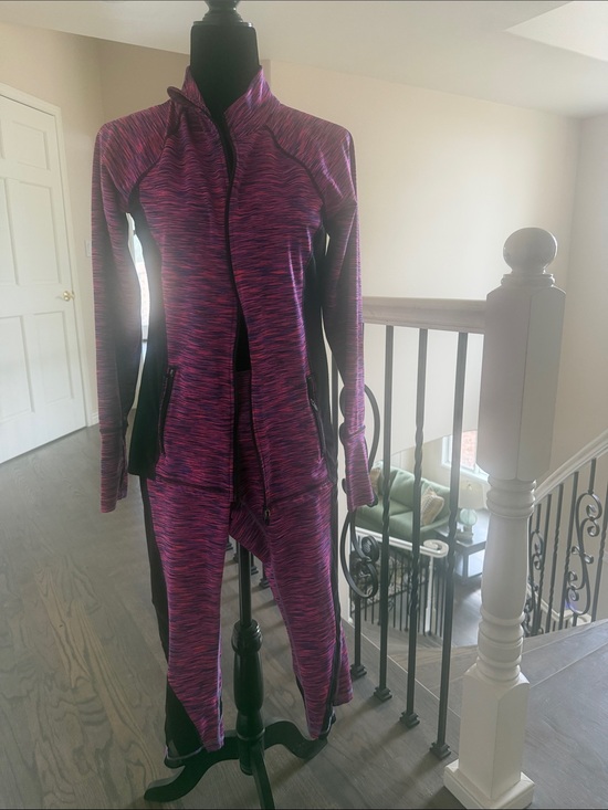 Ideology Other - Pink & Black Active Zip-Up Jacket & Leggings 2pc Set